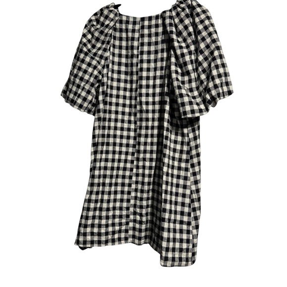 Zara Linen Blend Dress Black and White Size Large - Picture 3 of 14